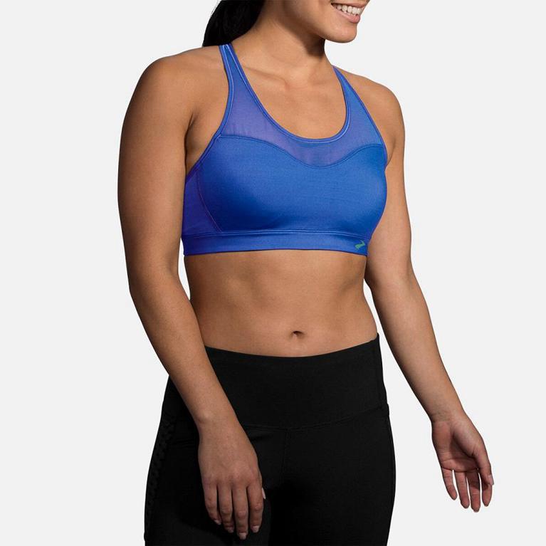Brooks FASTFORWARD CROSSBACK Running Bra Womens Canada - Blue (OLV603891)